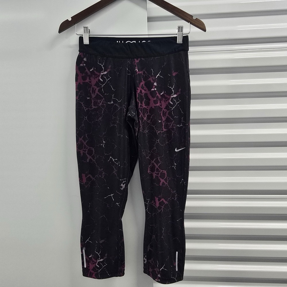 Nike Dri-FIT Just Do It Women's M Cropped Leggings Marble‎ Running Pants